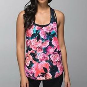 Lululemon Lightened Up Singlet Secret Garden Sz 8
